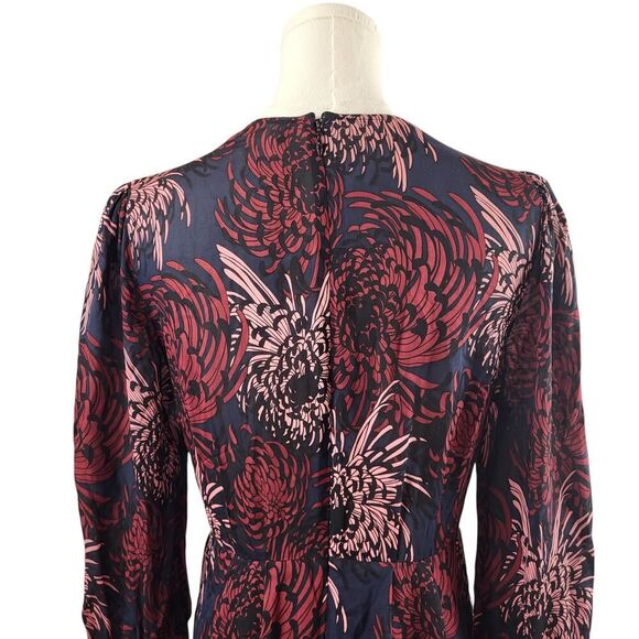 A.L.C. Size 4 RTR Bailey 100% Silk Midi Dress V-Neck Front Slit Floral Print - Picture 8 of 15